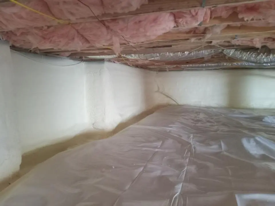 Crawl space encapsulation with closed-cell spray foam for Storm Damage Roof Repair in Katy